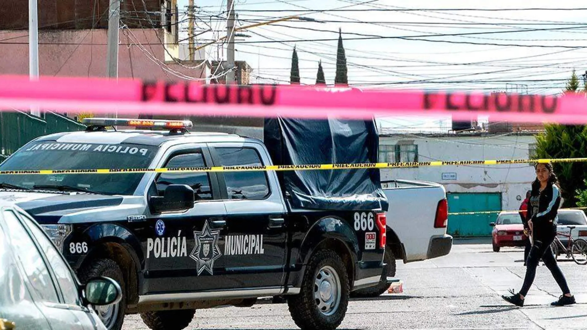 Patrulla policiaca en zona de intervención en Fresnillo, Zacatecas